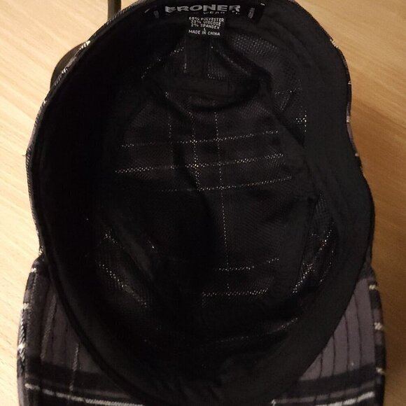 Broner Grey Black Plaid Cadet Style Hat Cap - Picture 5 of 6